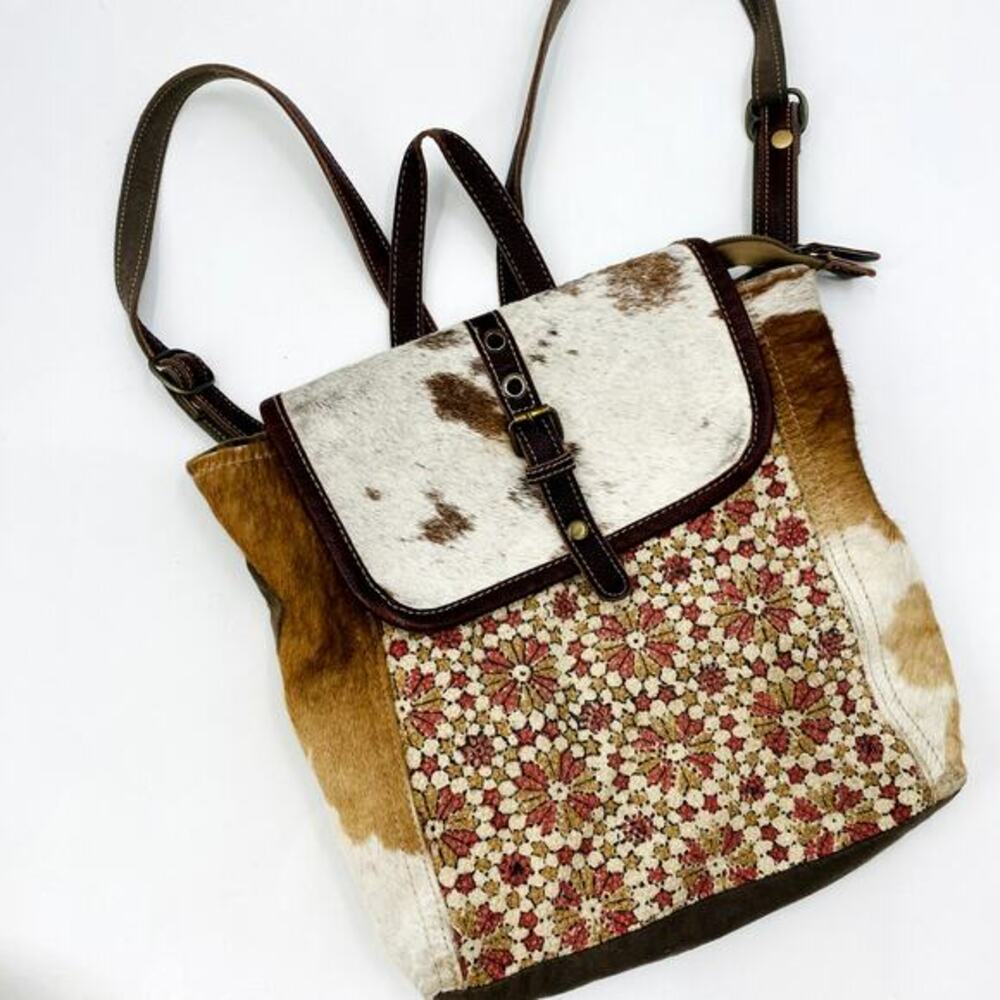 Myra Bag Cow Hair Pattern boho Western backpack‎